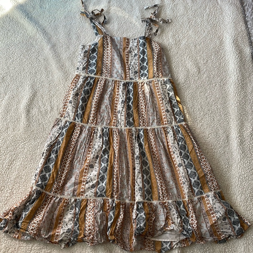 Lucky Brand midi dress with floral cottagecore pattern